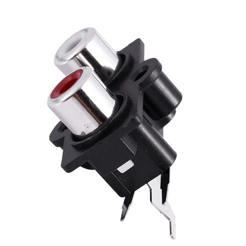 FULL-25Pcs PCB جبل 2 موقف ستيريو الصوت والفيديو جاك RCA موصل سالب