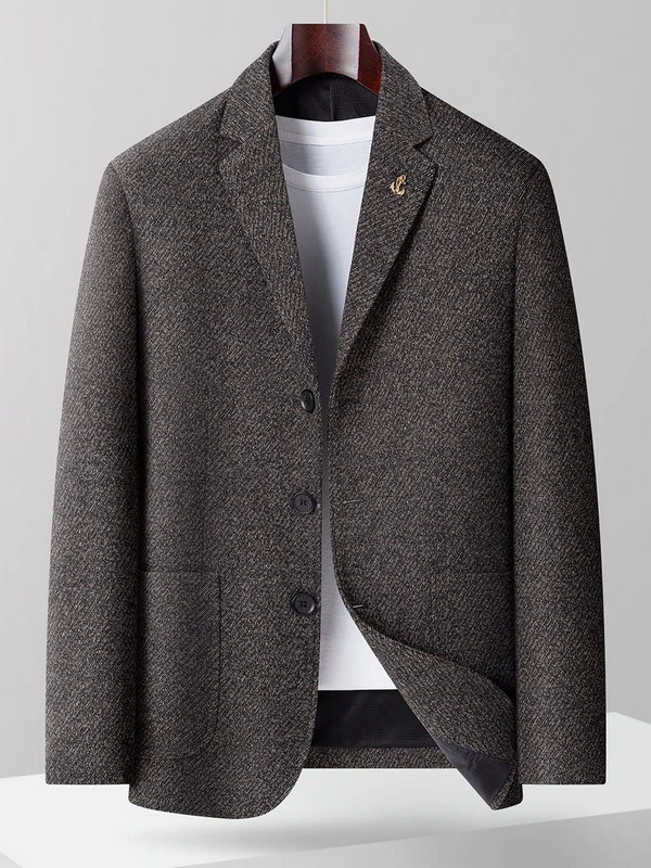 

Мужской повседневный костюм больших размеров: модный, для полных мужчин, деловой повседневный стиль, из полиэфирного волокна, с длинным рукавом, на пуговицах