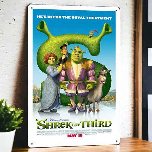 Shrek the Third (2007) Metal Movie Poster Tin Sign Plaque Film 8