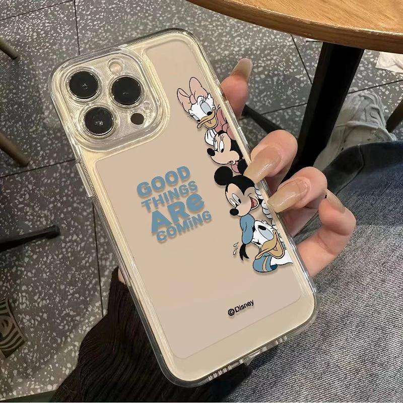 Cartoon Mischievou Minnie Mickey Daisy Donald Duck Side Probe Phone Case For iPhone 11 12 13 14 15 16 17 Pro Max Plus Air Cover
