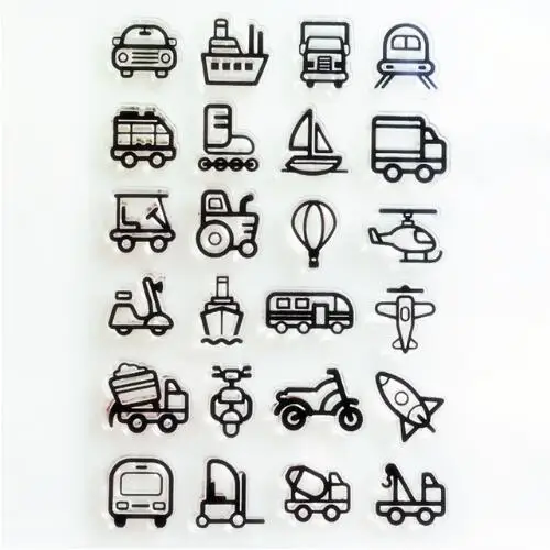 Transportation Silicone Clear Transparent Stamps for Scrapbooking DIY Photo Album Cards Decoration Kids Fun Decoration Supplies