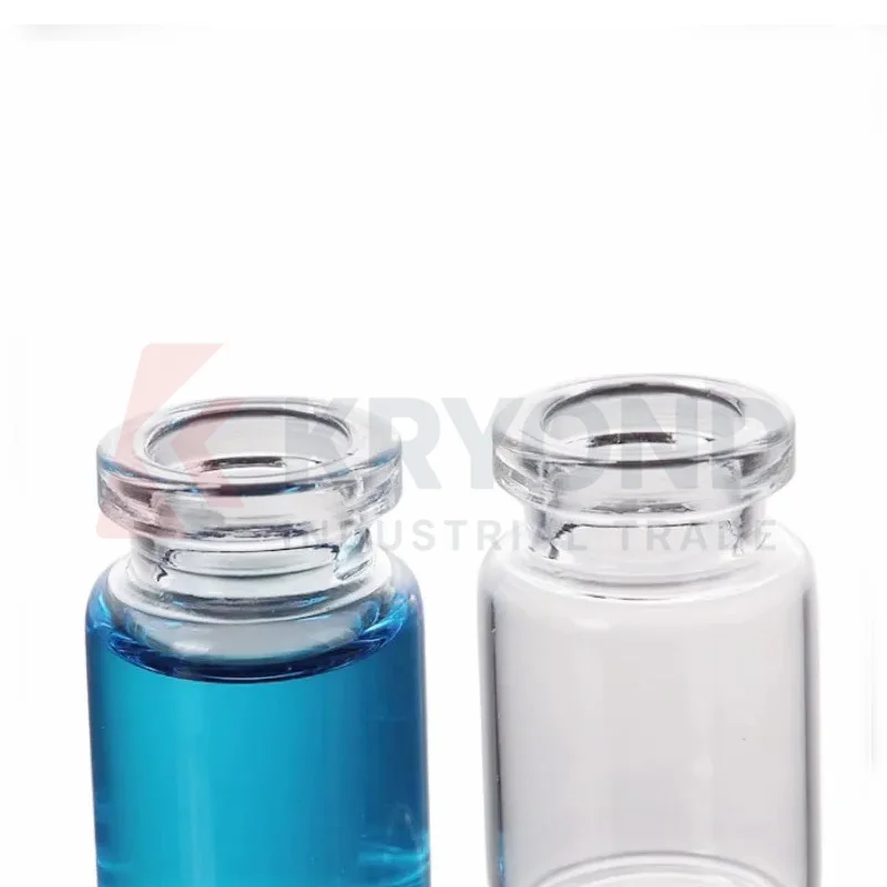Clear Crimp Top Headspace Vial 20ml Flat Bottom Aluminum Cap with Silicone PTFE Septa 10 Sets Chromatography Vial