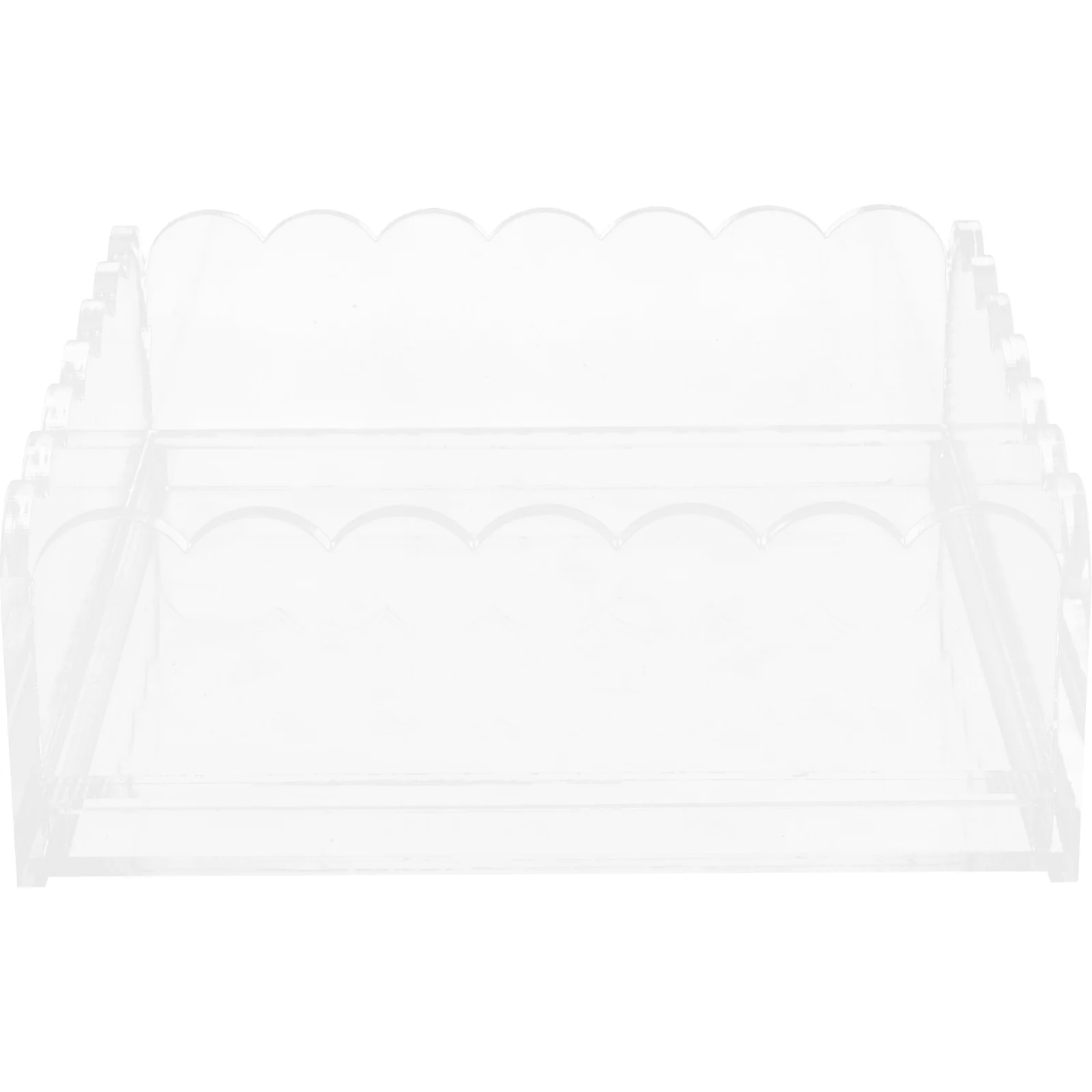 

Acrylic Tray Scallop Edge With Slide Out Drawer For Needlepoint Art Photos Display Desk Vanity Organizer Home Office Decor