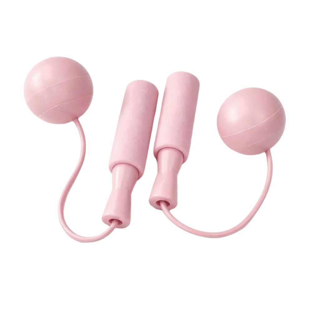 PVC Rope Material Cordless Jump Rope TPR Weighted Balls Weighted Ball Design Cordless Skipping Rope Blue Pink Color Option