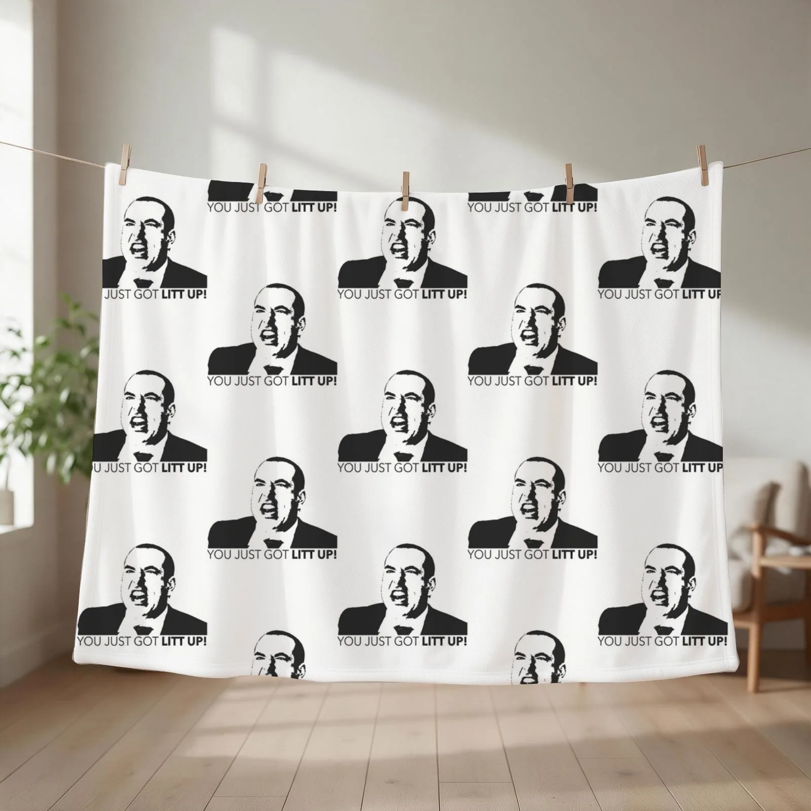 Suits Louis Litt You Just Got Litt Up Throw Blanket couch cozy soft plush fuzzy picnic outdoor blanket