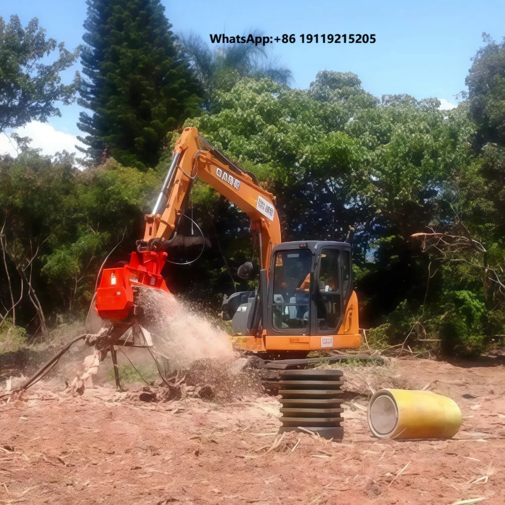 High Efficiency Hydraulic Wood Chipper-Heavy Duty Tractor Forestry Shredder 1 Year Warranty Gear High Productivity Land