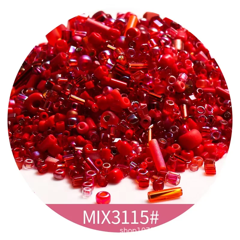 230pcs Mixed-size Irregular Twist Glass Beads Loose Spacer Seed Beads for Needlework Jewelry Making DIY Charms Handmade Sewing
