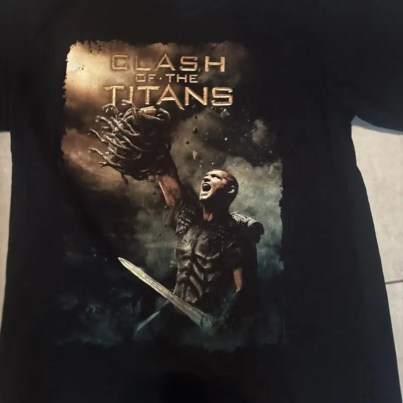 Clash of the Titans T Shirt Men Medium Black Movie Promo 2000s Y2K Graphic