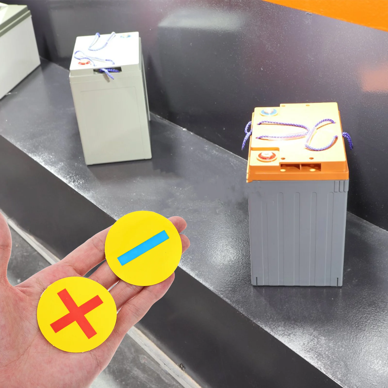 

Self Adhesive Stickers 4 Sheets Durable Waterproof Clear Identification Polarity Decals for Electrical Machines