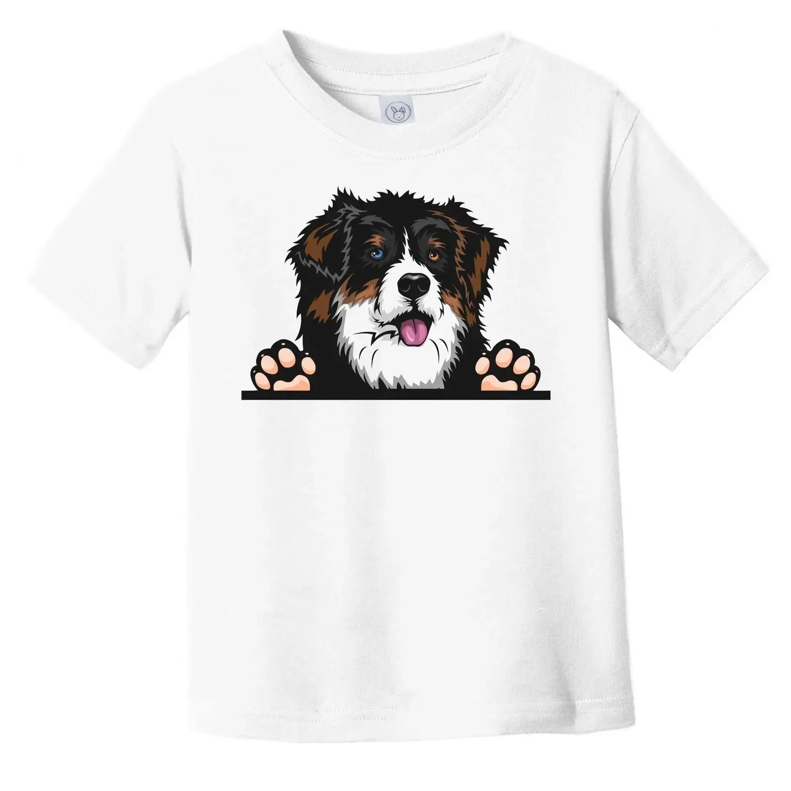 Australian Shepherd Dog Breed Popping Up Cute Infant Toddler T Shirt vintage Washed Stretched Comfortable fashion Casual