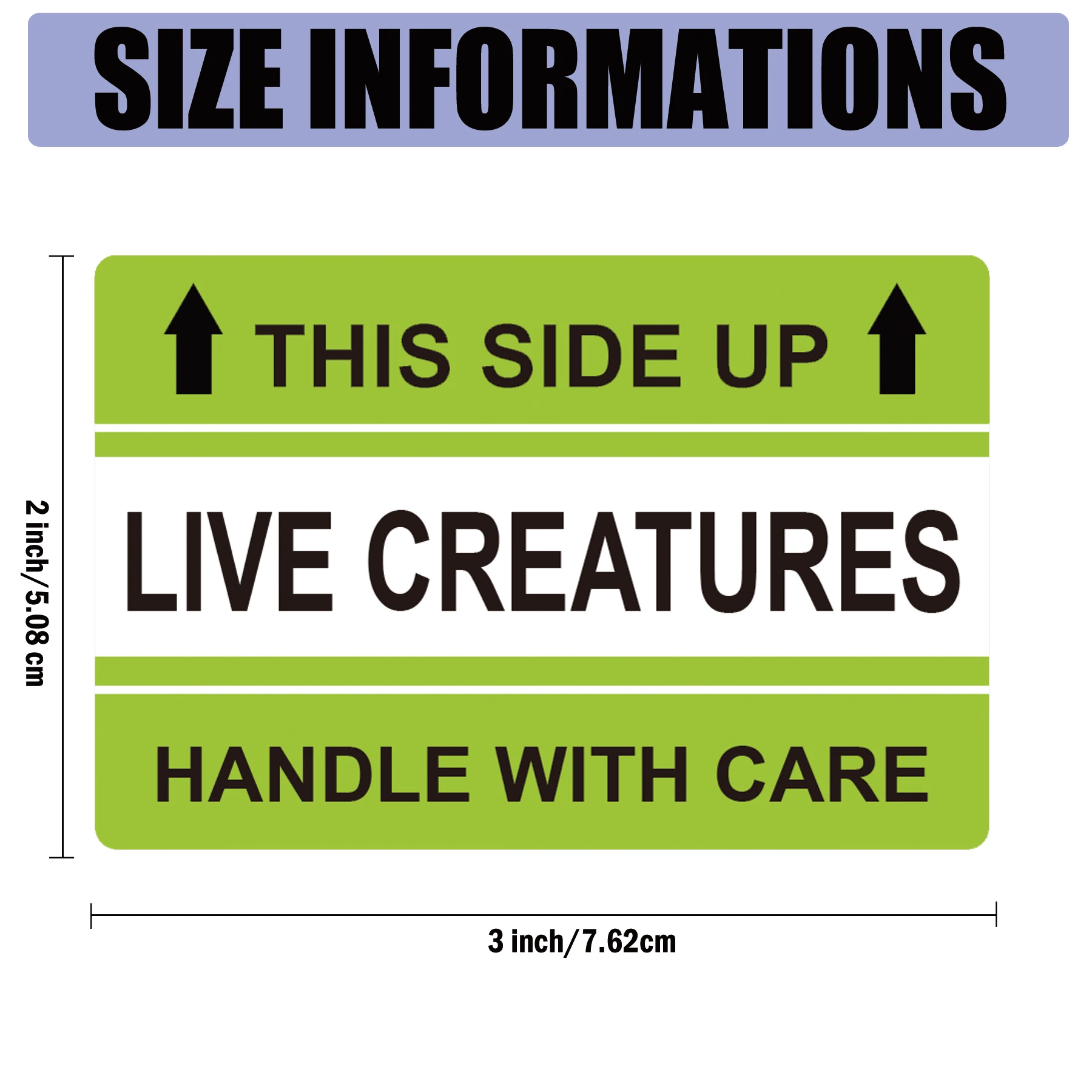 Live Creatures Stickers with Arrow 2 X 3 Inch Live Animal Please Handle with Care Stickers  This Side Up Handle Warning Instruct