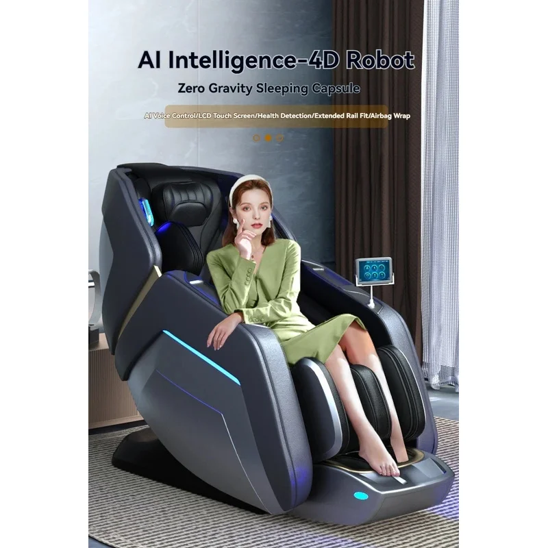 Professional Shiatsu Massage Recliner Chair Full Body Zero Gravity Exact 4D Sl-Track Auto Massage Chairs With Heat Body Scan