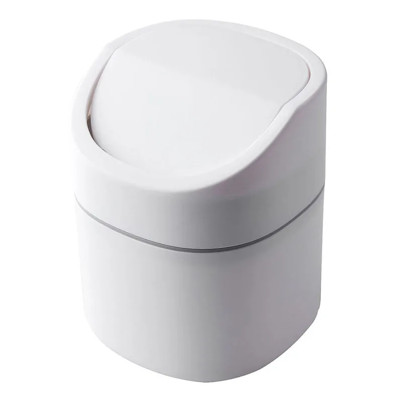 Desktop Trash Can With Lid  Easy To Use And Clean For Bathrooms Countertops Laundry Rooms Vanity Basins Dressing Tables