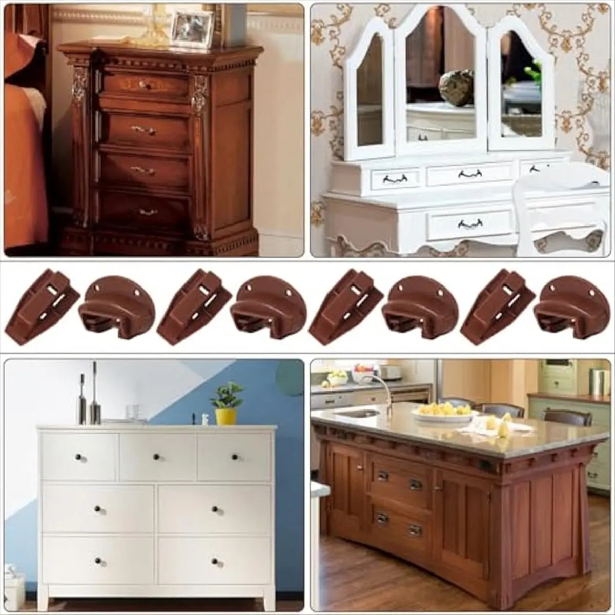 【TODAY-BUY】12Sets Drawer Guide Kit,Commercial Slide Style Drawers for Replacement Dresser Drawer Slides Repair Kit with Roller