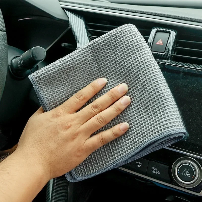 Car Wash Towel Waffle Weave Cloth Cleaning Towel Car Window Care Microfiber Wax Polishing Detailing Towel Weave Absorbent Towel