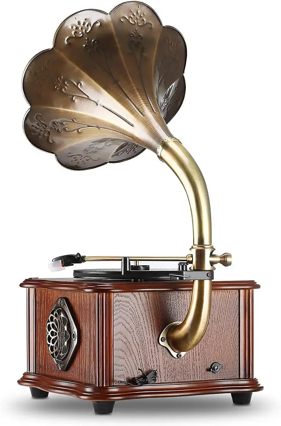 European High-End Antique Gramophone Turntable Wireless CD Solid Wooden Vintage Vinyl Record Player Bluetooth Mini Aux Home