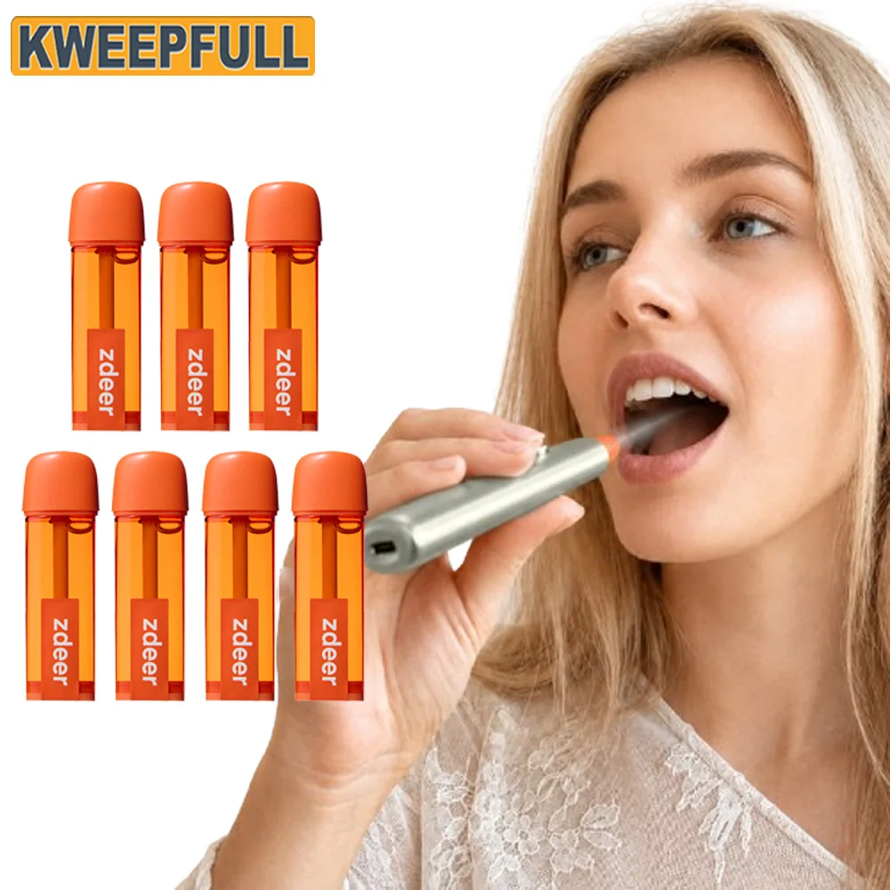 ZDEER PW13 Electric Mouth Spray, Probiotic Fresh Breath Spray, Fine Micro-Mist Oral Spray Kit with 7 Different Flavor Cartridges