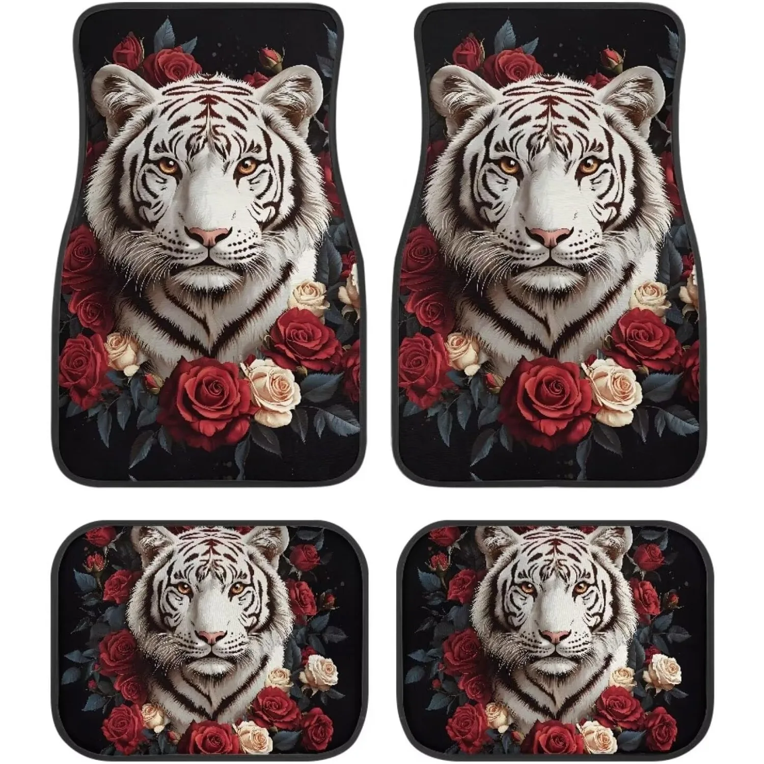 Complete Set Of Four Waterproof Floor Mats For Cars, Designed Against Dust And Suitable For All Weather Conditions, Compatible W