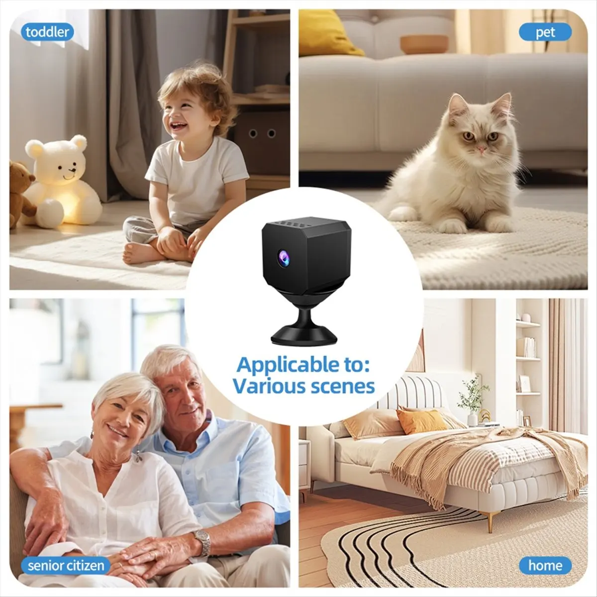 A04V 4K HD Monitoring Camera Dual Band WiFi Night Vision Baby Monitor Remote Network Surveillance Security Protection Camera