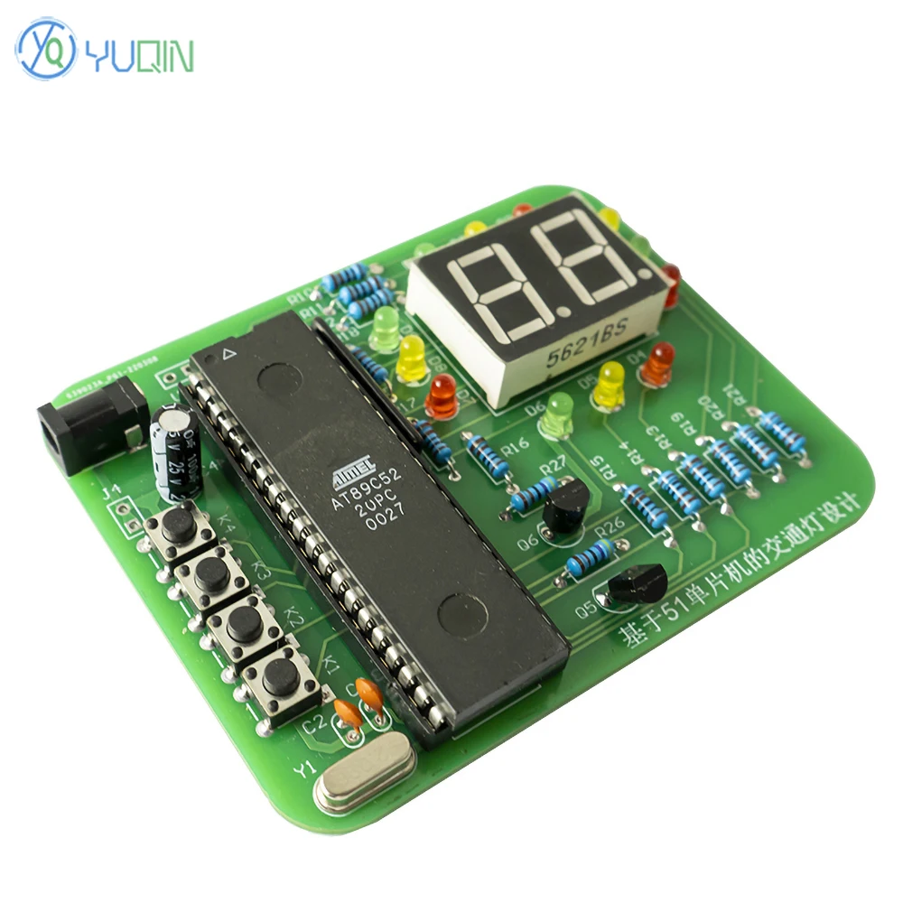 Traffic Signal Light 51 Microcontroller DIY Electronic Kit for Practicing Welding Circuit Board and Assembling Spare Parts