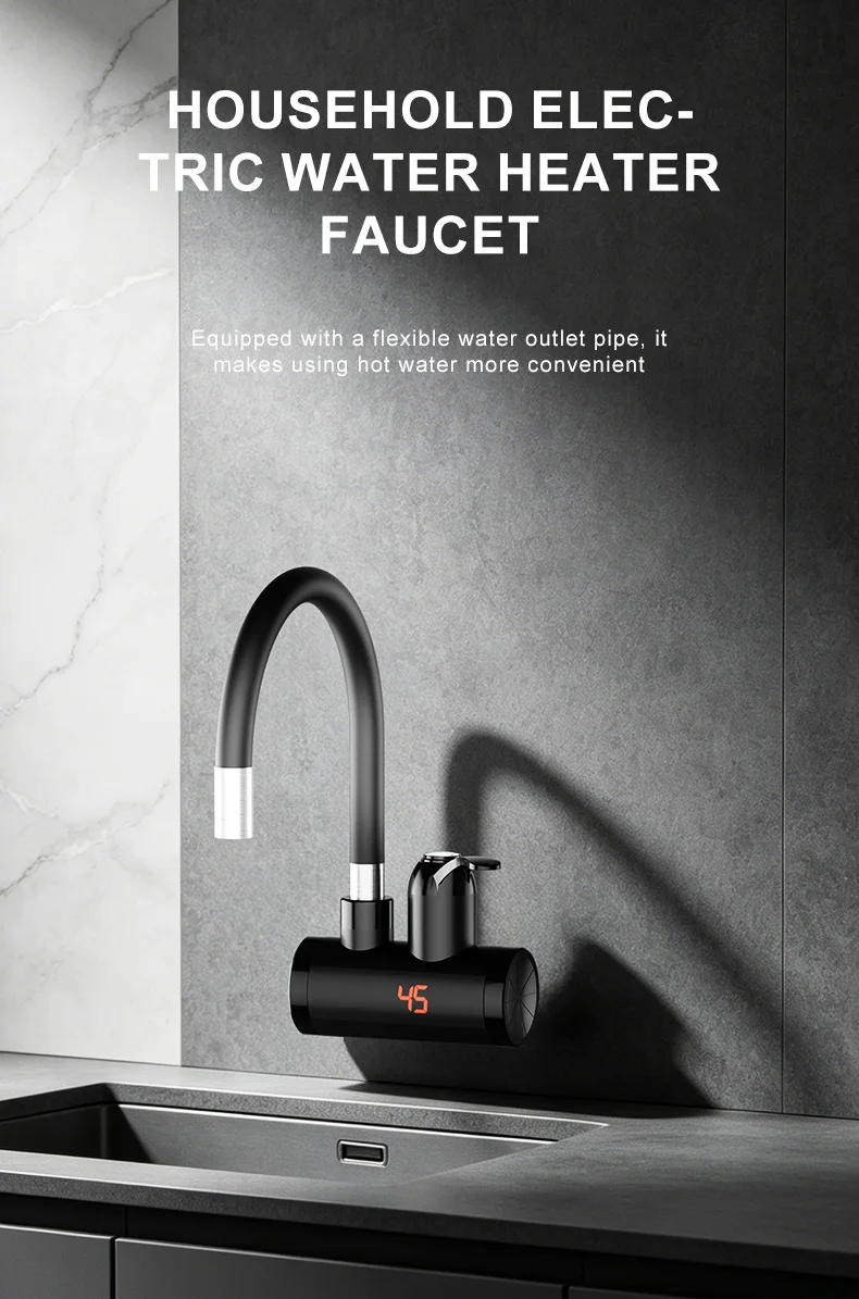 Modern Dual-Use Electric Instant Hot Water Faucet Fast  Instant Electric Faucet Sink Electric Quick Lateral Faucet