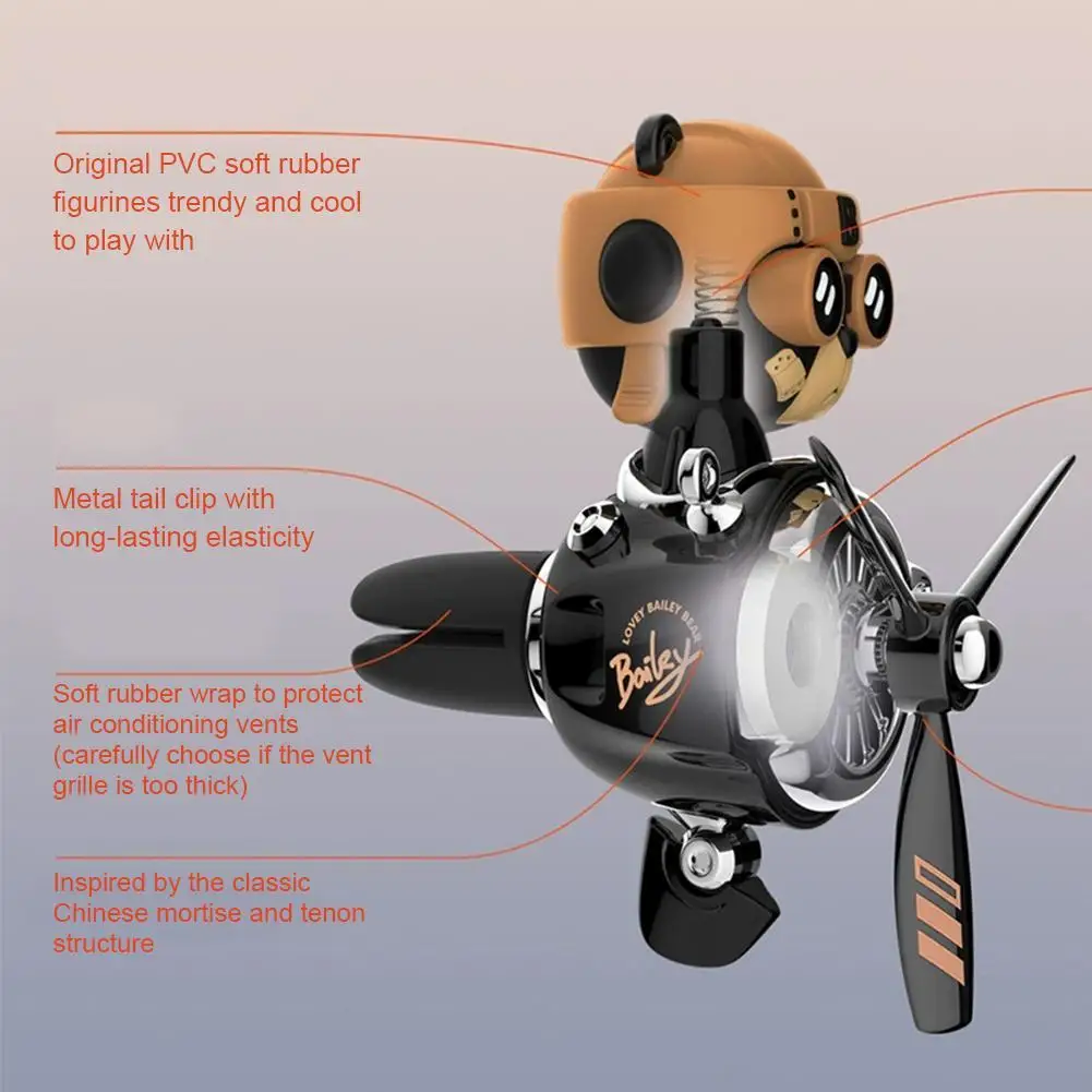 DIY Perfume Ornament Airplane Pilot Bear Car Air Freshener Decoration Accessories Aroma Vent Clip Fragrant Diffuser - view 6