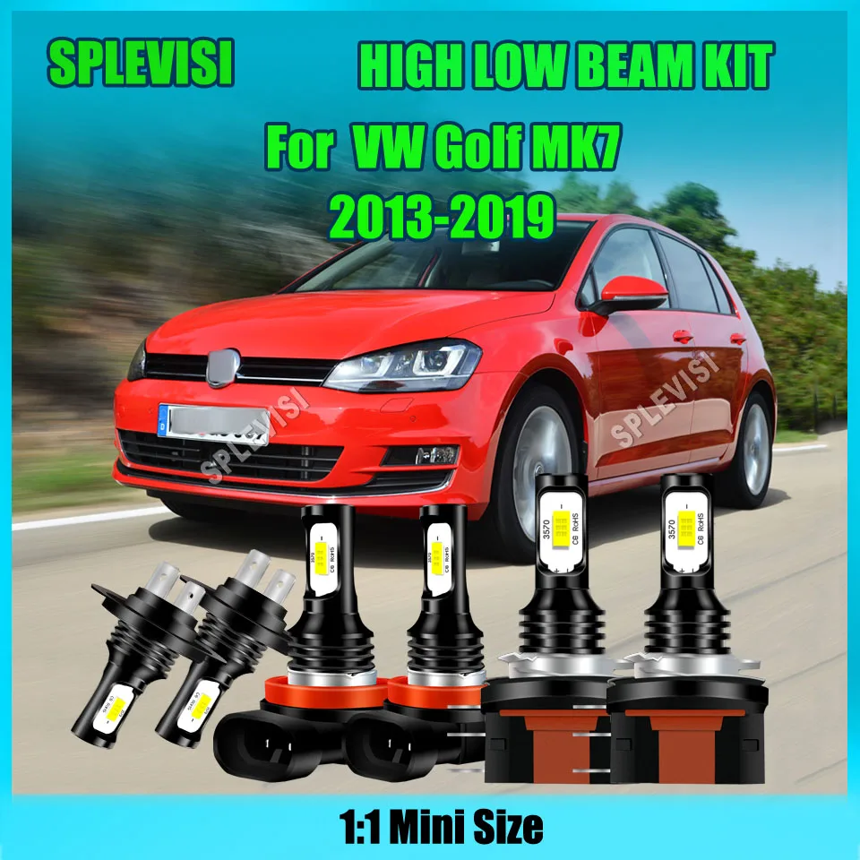 

LED H15 High Beam Daytime Running Light H7 Low Beam 6000K 9-16v For VW Volkswagen Golf MK7 2013-2019 2014 2015 2016 2017 2018