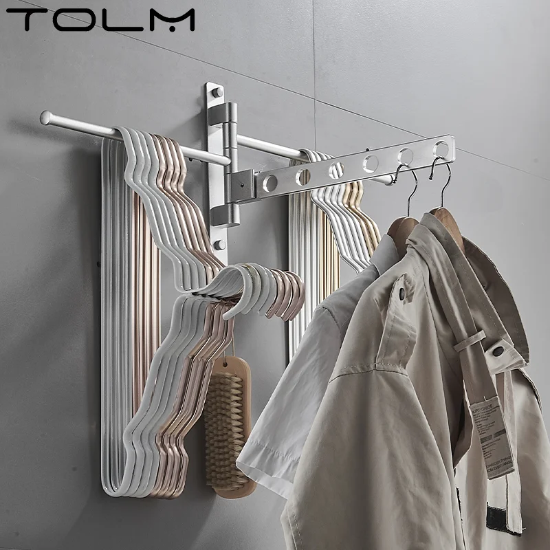 Swivel Towel Racks 180 Degrees Rotation Rack Towel Bar Towel Holder Wall Mounted 4 Arms for Bathroom Without Drilling Aluminum