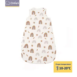 Elinfant Sleeveless Soft Newborn Baby Sleeping Bag Bamboo Cotton Warm Wearable Blanket Winter Print Vest Sleep Sack