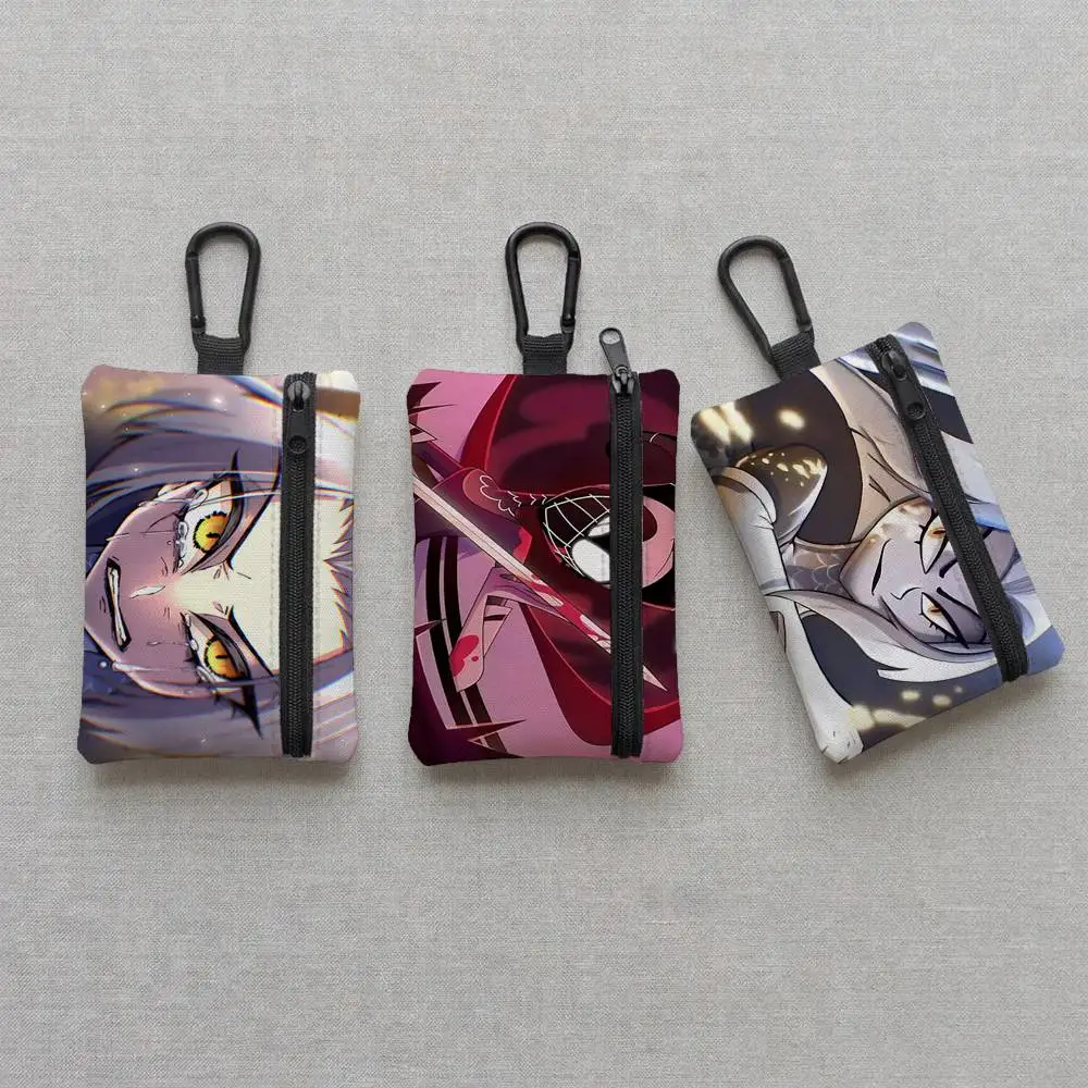 Anime Lute H-Hazbin Hotel Game Everyday Oxford Cloth Zipper Coin Purse - Lightweight Card Holder & Hanging Key Pouch