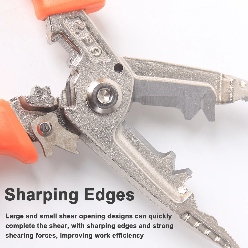 Professional 10 in 1 Multifunctional Pliers Heavy-Duty Universal Pliers Wire Stripper Cable Cutter Terminal Crimper Hand Tool