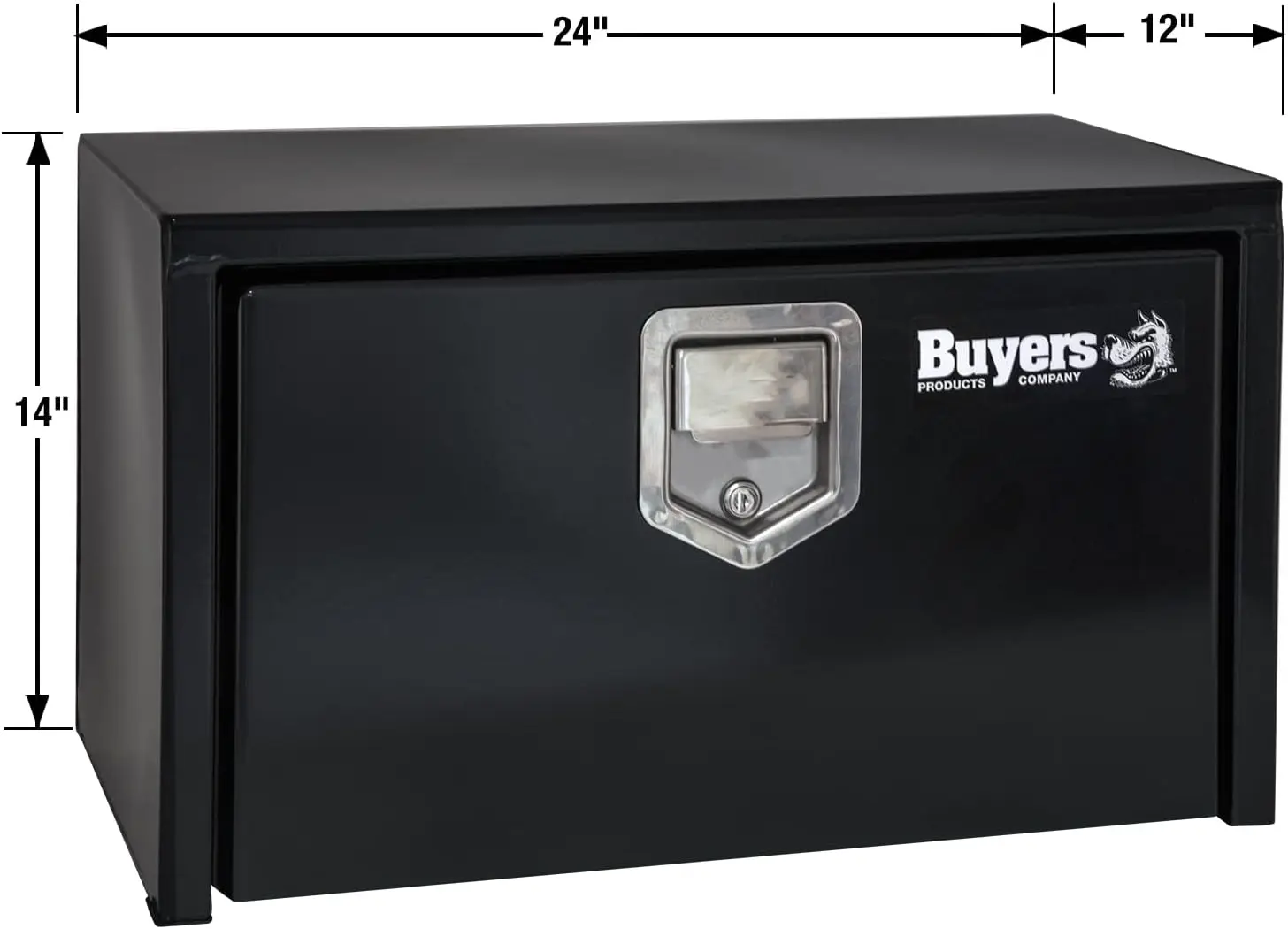 Buyers Products 1703150 Black Steel Underbody Truck Box with Paddle Latch, 14 x 12 x 24 Inch