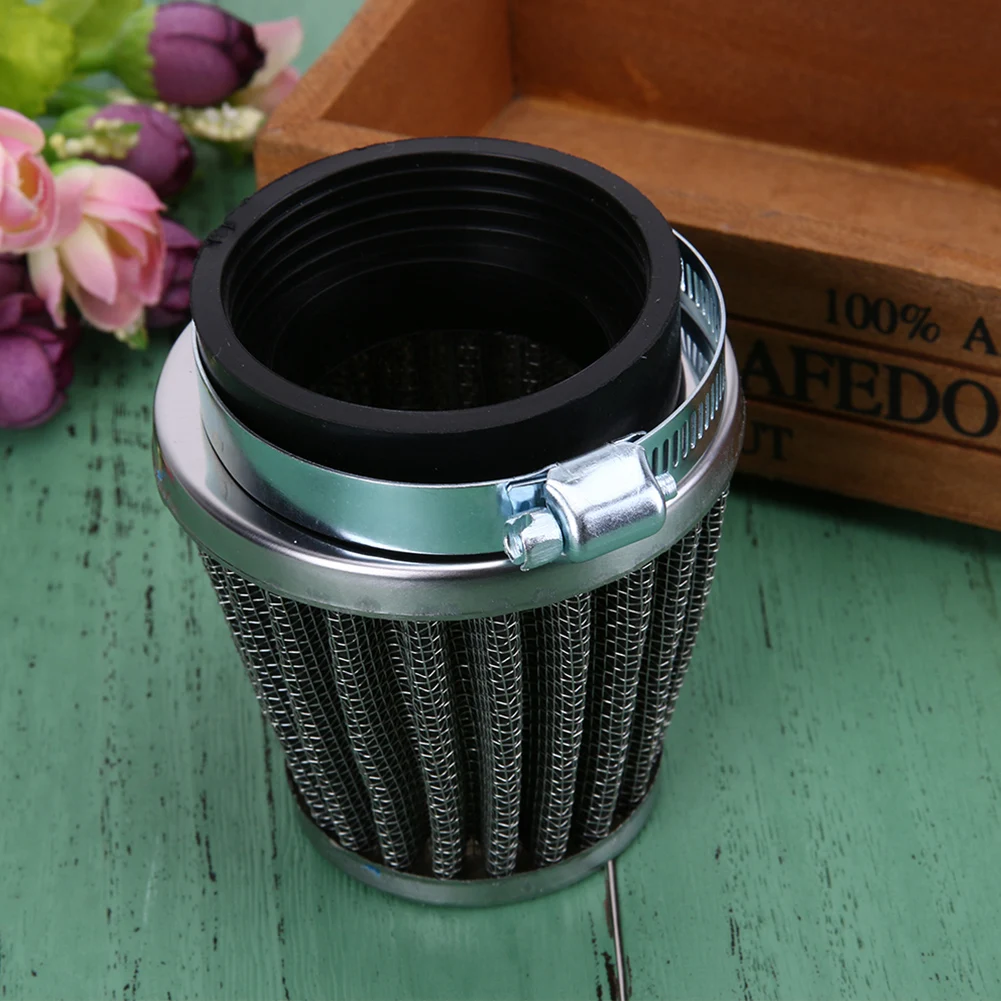 

48mm 2 Layer Steel Net Filter Gauze Motorcycle Clamp-on Air Filter Cleaner
