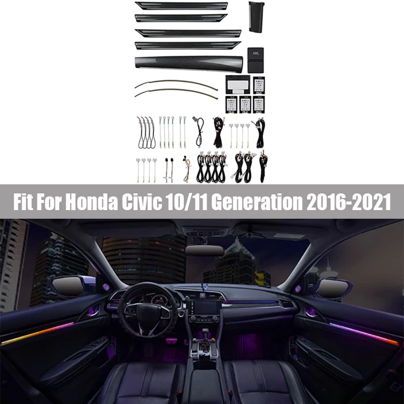 

Atmosphere Light Fit for Honda Civic 10/11 Generation 2016 2017 - 2022 Grid Dynamic Light and Shadow Active Atmosphere Light