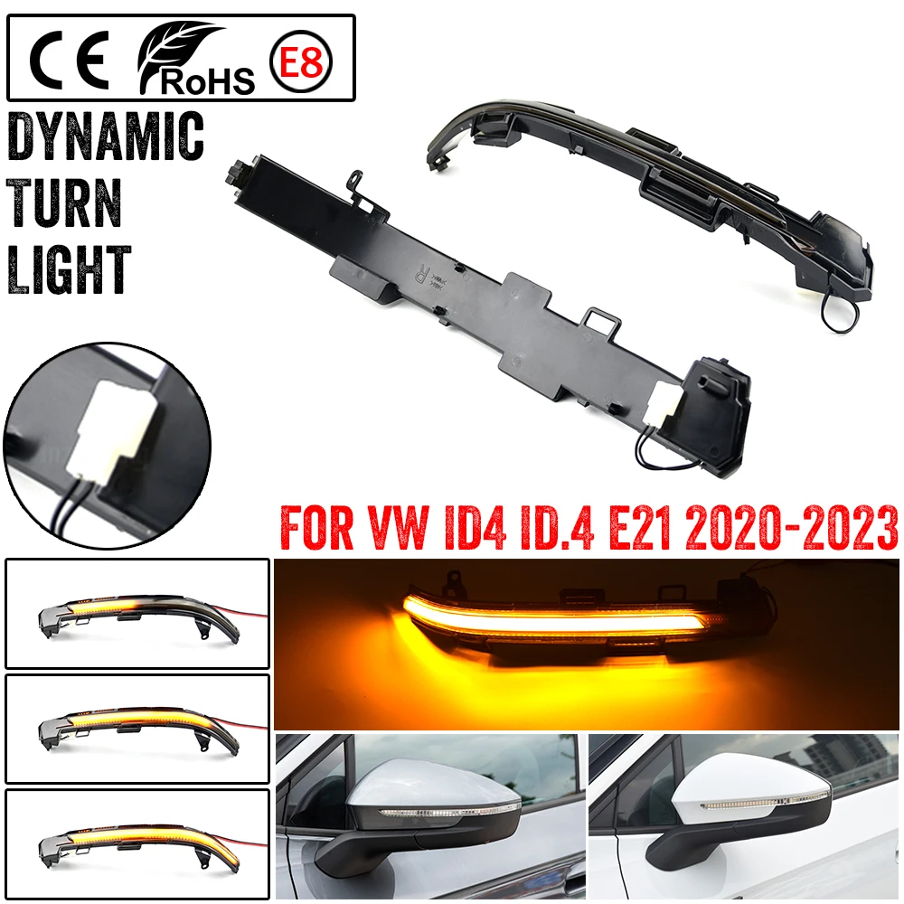 1st النقي GTX Pro LED ديناميكية بدوره إشارة مرآة الرؤية الخلفية مؤشر الوامض ضوء صالح لشركة فولكس فاجن ID4 ID.4 E21 2020-2023