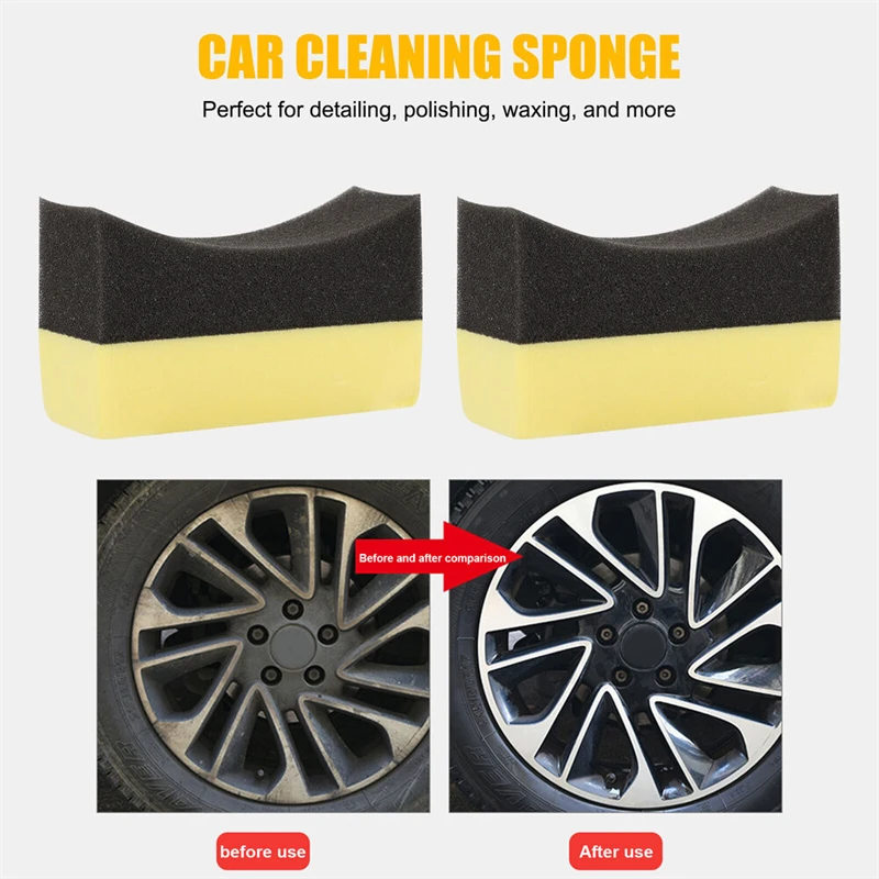 2-10Pcs Tyre Polishing Waxing Sponge Detailing Applicator Sponge Applicator Pads Tire Wash Wipe Cleaning Tool Car Cleaning Brush