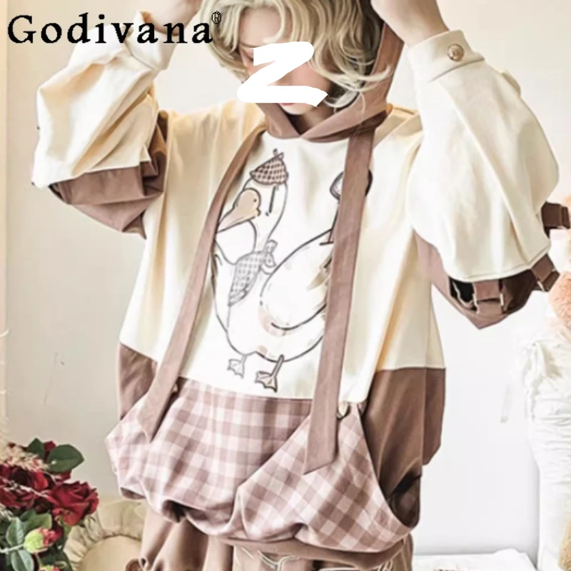 

Весенне-осенний крутой ретро-свитер с длинными рукавами, свободный персонализированный свитер с капюшоном, модный возрастной топ для девочек, шикарный топ для отдыха