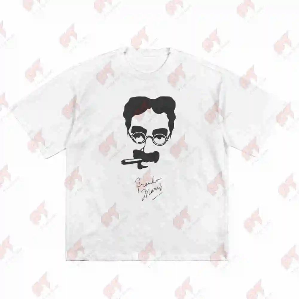 Groucho Marx Autograph Brothers Chico Harpo Duck Soup Short Sleeve Tee 100% Cotton T-Shirt view 2