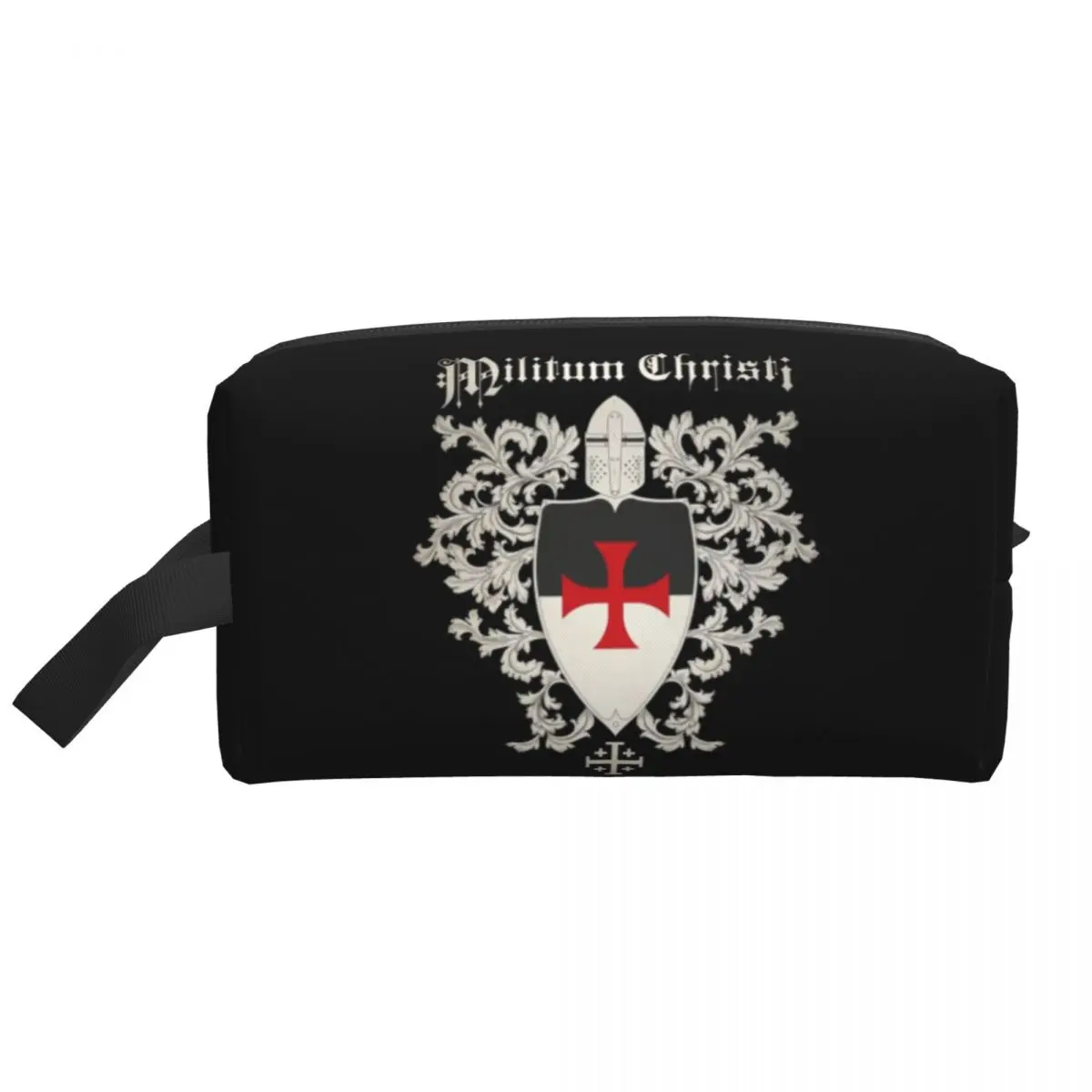 Army Of Christ Toiletry Bag Knights Templar Cross Shield Coat of Arms Cosmetic Makeup Organizer Ladies Storage Dopp Kit Box