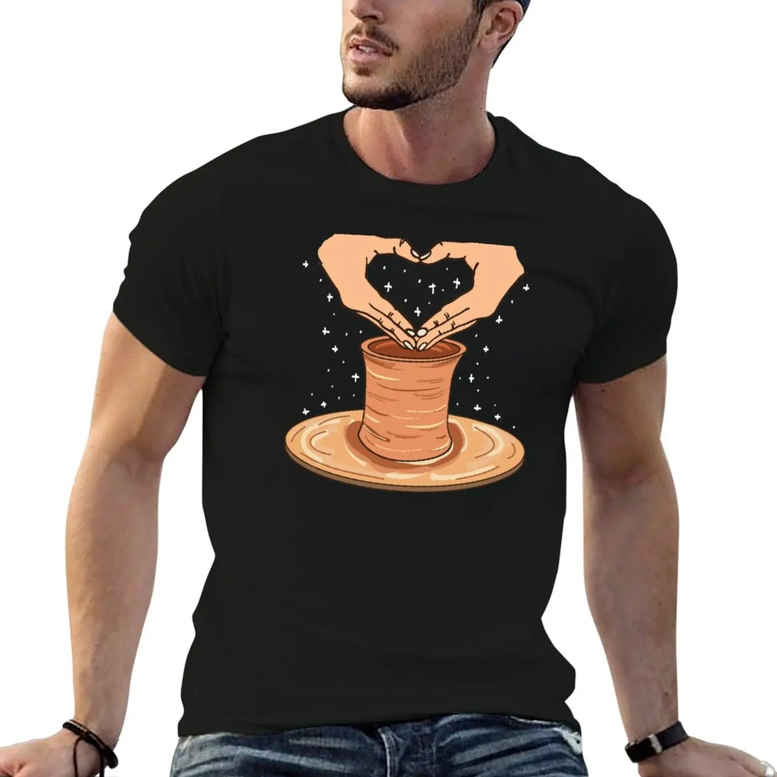

Heart Gesture Pottery Lover Gift For Ceramic Artists T-Shirt t shirts for man cotton cotton t shirt man T-Shirt