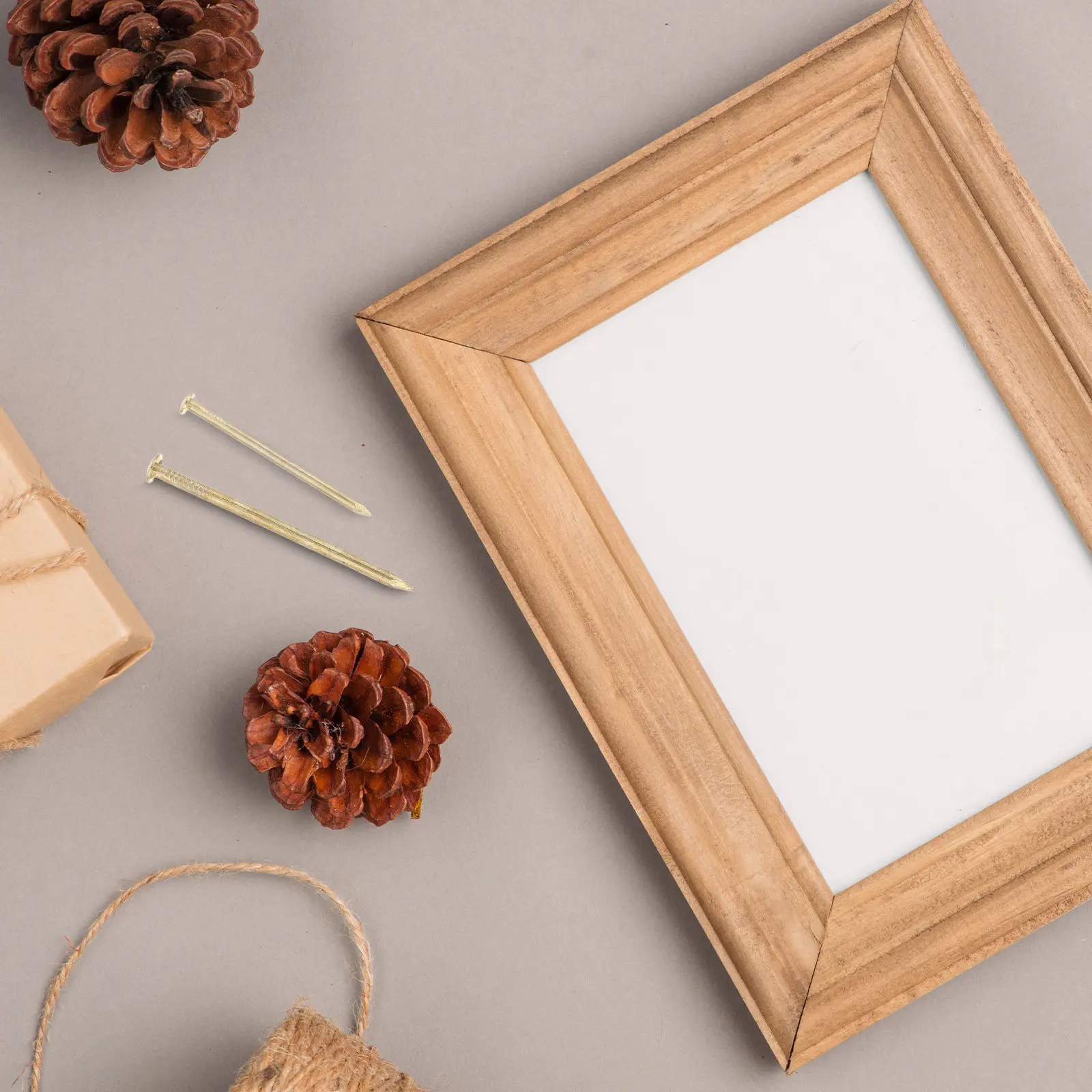 

300Pcs Elegant Gold Picture Hanging Nails Set 6 Size Assortment Heavy Duty Iron for Wall Art Frames Drywall Wood Mounting Small