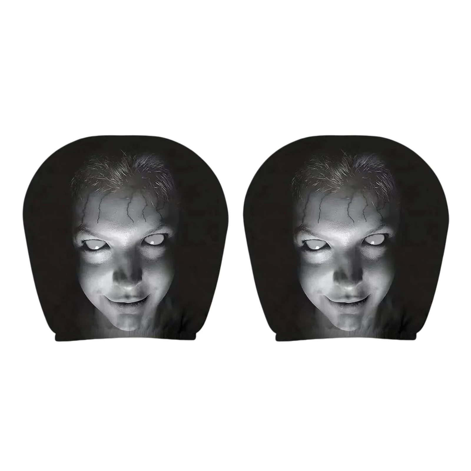 2PCS Car Headrest Cover Stretchy Washable Printed Head Rest Protector Breathable Reusable Universal Fit for Most Cars