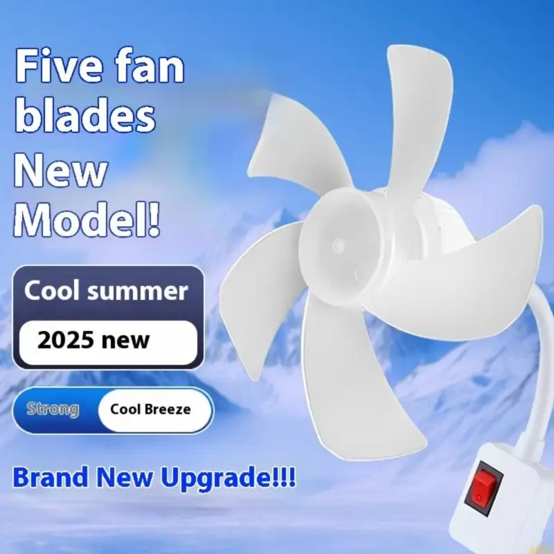 A0NCスペース保存回転可能なソケットファン360度調整可能換気ベッドルームキッチンルーム簡単な設置に適しています