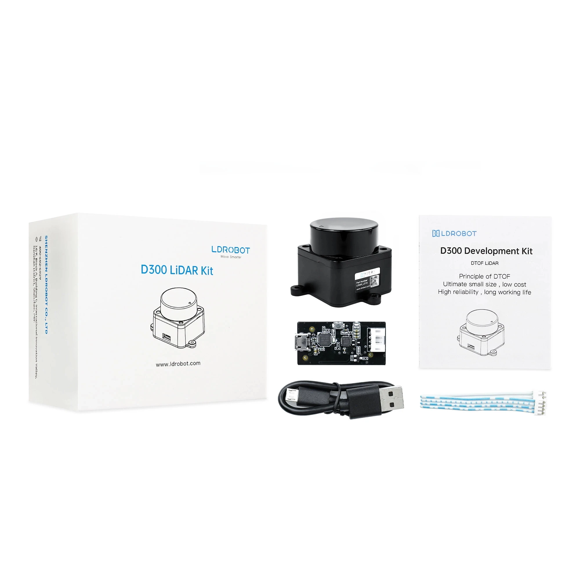 LD06 LD19 D300 Lidar Scanner 360°TOF LD LIDAR Ranging 3D Sensor Kit with 12m Range ROS2 ROS Robotics Raspberry Pi Jetson NANO