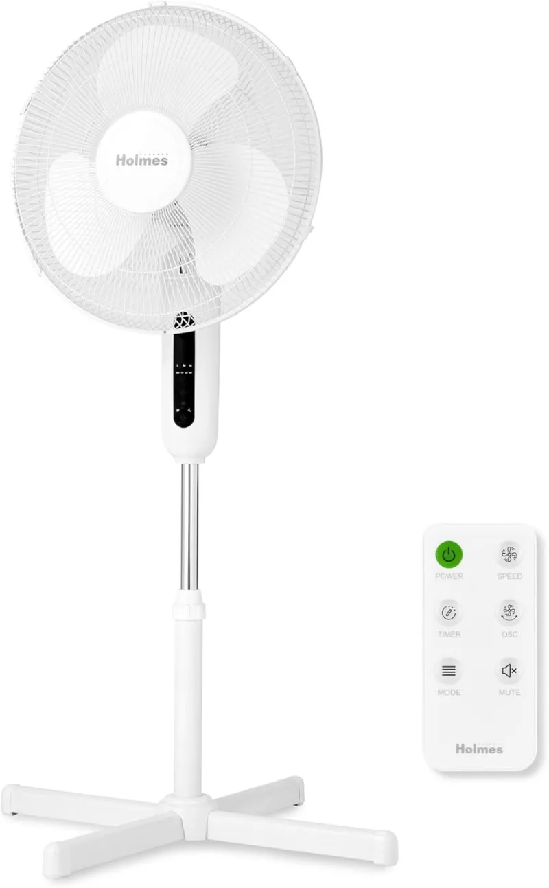 

16" Digital Stand Fan, 80° Oscillation, 3 Speeds, 3 Modes, 7.5-Hour Timer, Adjustable Height, 30° Head Tilt, Ideal