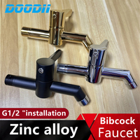 DOODII Zinc alloy Black/Aluminum plated/Gold Wall Mounted Bathroom Corner Faucet Outdoor Garden Bibcock Mop Pool Taps