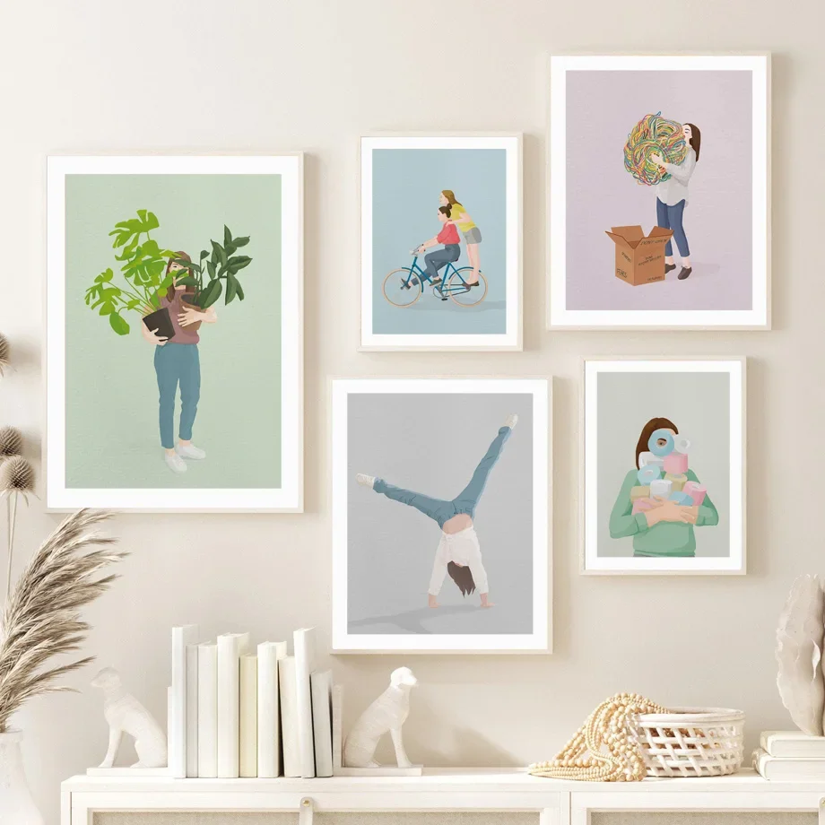 

Self Love Girl Life Coil Work Reading Illustration Nordic Wall Art Canvas Painting Posters And Prints Pictures Living Room Decor