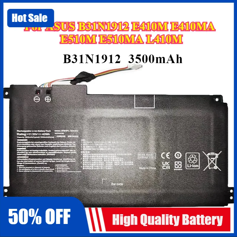 High Quality B31N1912 C31N1912 Laptop Battery for Asus VivoBook 14 F414MA E410MA-EK018TS BV162T EK026TS E510MA Series 42Wh