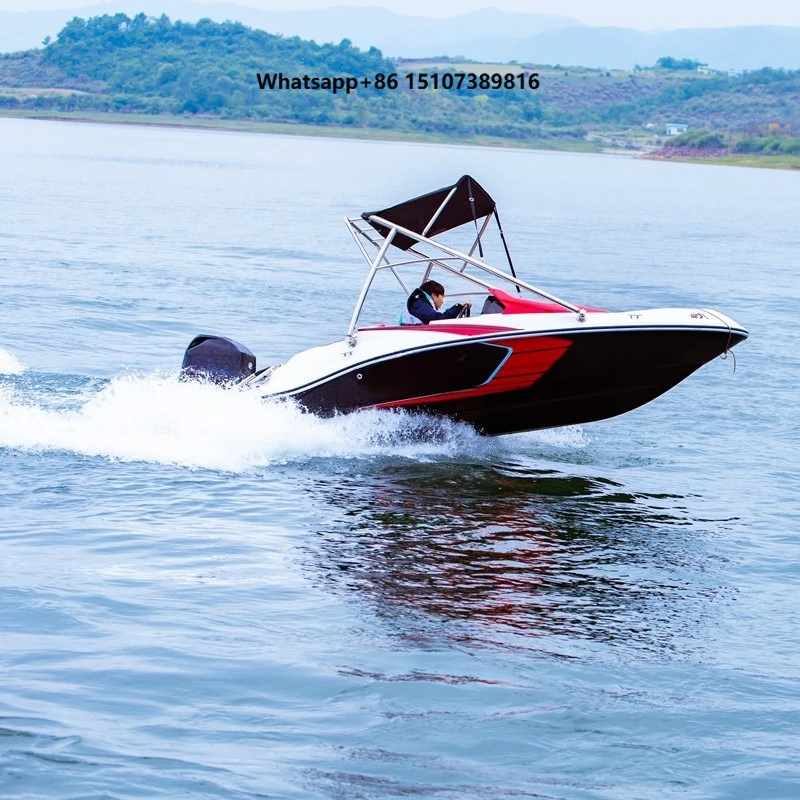 15ft Small Speed Boat Water Sport 4.6m Length Mini Yacht 4 Person Ce Approved Boat with Outboard Motor Engine Color Customized