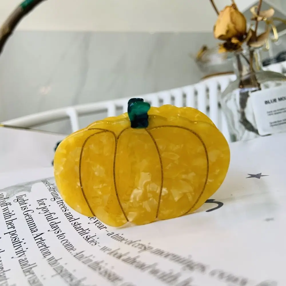 Fashion Acetic Acid Vegetable Hair Carb Clip Pumpkin Onion Acetate Hair Claw Personality Design Tomato Funny Shark Clip Female